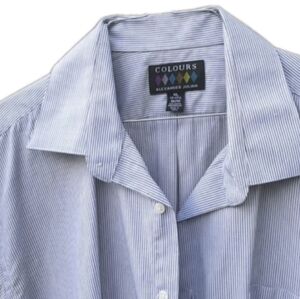 Mens Dress Shirt Colors Alexander Julian Striped Button Up Sz XL 17-17 1/2 34/35